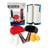 Kit Ping Pong 6 Bolas Tênis Mesa 2 Raquete Rede Profissional