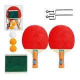 Kit Ping Pong C 2 Raquete 3 Bolinhas 1 Rede Suporte Mesa