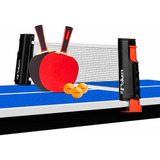 Kit Ping Pong Poker Pro 2 Raquete Rede Retrátil 3 Bolas