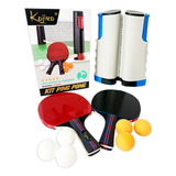 Kit Ping Pong Profissional 2 Raquetes Rede Retrátil 6 Bolas