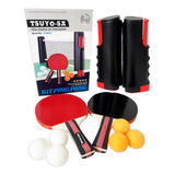 Kit Ping Pong Profissional 6 Bolas 2 Raquetes Rede Retrátil