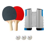 Kit Ping Pong Raquetes Bolinhas Rede Retratil Brasport 5091