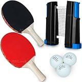 Kit Ping Pong Rede Retrátil 3 Bolinhas Raquete Profissional Tênis De Mesa