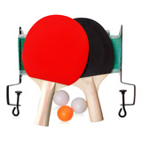 Kit Ping Pong Tênis De Mesa 2 Raquetes 3 Bolas 1 Rede