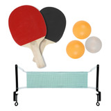 Kit Ping Pong Tênis De Mesa 2 Raquetes + 3 Bolinhas Premium