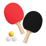 Kit Ping Pong Tênis De Mesa Com 2 Raquetes 3 Bolinhas