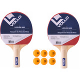 Kit Ping Pong Tênis De Mesa Vollo 2 Raquetes 6 Bolas