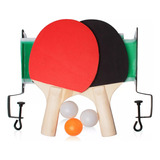 Kit Ping Pong Tenis Mesa 2 Raquetes 3 Bolas Rede Suporte