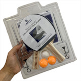 Kit Ping Pong Tênis Vt710 r Vollo 2 Raquetes 3 Bolas E Rede