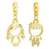 Kit Pingente Berloque Casal Filhos Banhado Ouro 18k Premium