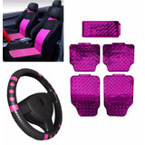 Kit Pink Jogo Tapete Jogo Capa Banco Volante Cobalt Onix Fox