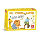 Kit Pintura Bichos Safari Com Mini Cavalete Paleta E Guache