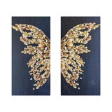 Kit Pintura Com Diamante 5d Diy 45x40 Borboleta Quadro Duplo