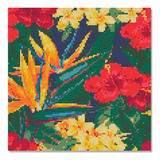 Kit Pintura Com Diamante Quadro Flores Tamanho 30 X 30