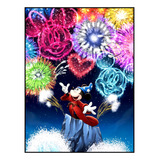 Kit Pintura Diamante 5d Mickey Feiticeiro Fogos 30x40 Diy