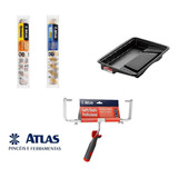 Kit Pintura Duplo 46cm Bandeja Garfo 2 Rolos Lã Rp Ag Atlas