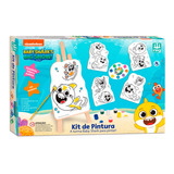 Kit Pintura Infantil Baby Shark Com Cavalete Tintas 0746 Nig