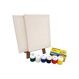 Kit Pintura Infantil C Mini Cavalete   Tintas   2 Telas   Pincel