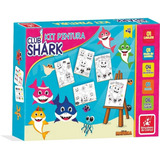 Kit Pintura Mini Cavalete Club Baby Shark Infantil Colorir