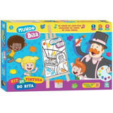 Kit Pintura Mundo Bita Infantil Mini Cavalete Tintas Tela
