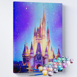 Kit Pintura Numerada Terapeutica Castelo Da Disney