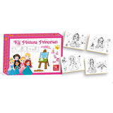 Kit Pintura Para Colorir Infantil Mini Cavalete Princesas