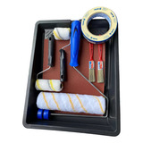 Kit Pintura Parede Bandeja Rolo Lã Fita Crepe E Pincel 15 Pç Tigre
