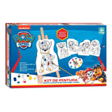 Kit Pintura Patrulha Canina C Tela Tintas Cavalete Pincel