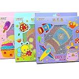 Kit Pintura Tela Desenho Colorir Arte Adesivo 5D Diamante Pedrinha Cristais Relaxante Antiestresse Arte Blogueira Menina 