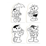 Kit Pintura Turma Da Mônica Cavalete Tela E Tintas Infantil