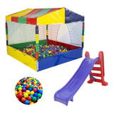 Kit Piscina 1 50 500 Bolinhas escorregador Médio 3 Degraus
