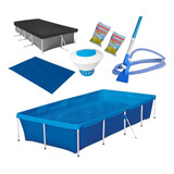 Kit Piscina 3000 Litros Aspirador Capa Forro Flutuador
