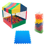 Kit Piscina De Bolinhas 1x1   500 Bolinhas   Tapete Eva 1x1