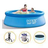 Kit Piscina Inflável Intex 2 419 L Filtro Capa Bomba 