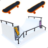Kit Pista Skate Dedo Half Radical Com 2 Skate Lixa Completo