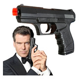Kit Pistola 007 Arma Brinquedo Lança Bolinha 500 Bbs 6mm