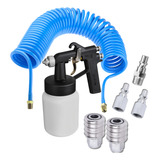Kit Pistola De Ar Mangueira Espiral Para Compressor Engate