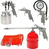 Kit Pistola Pintura Automotiva Com 5 Acessórios Compressor GT388 Lorben