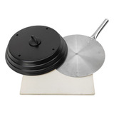 Kit Pizza Churrasqueira Pedra Refratária 35 Cm Pá Abafador