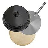 Kit Pizza Para Churrasqueira Com Pá De Pizza Alumínio Pedra Refratária Redonda 37cm E Abafador Preto