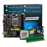 Kit Pl Mãe B75+ Processador I3 2100+ Memoria 8gb Ddr3+cooler