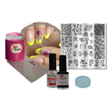 Kit Placa Carimbos De Decoração Unhas Apipila P147 Flores