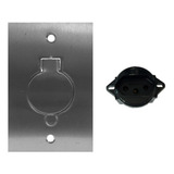 Kit Placa Chão 4x2 Piso Inox 1 Tomada Redonda 20a 110v