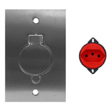 Kit Placa Chão Piso 4x2 Tomada Redonda Vermelho 20a 220v