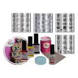 Kit Placa Esmaltes E Carimbo De Unhas L Especial