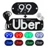 Kit Placa Identificação Motorista Aplicativo Uber E 99 Led