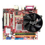 Kit Placa Mãe 775 Intel Dual Core Memória 4gb Ram Cooler