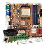 Kit Placa Mãe Am3 Ddr3 Athlon 4gb Memória Cooler E Espelho