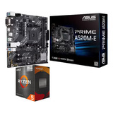 Kit Placa Mãe Asus Prime A520m e Amd Ryzen 5 5600g Vega 7 Cor Preto