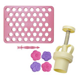 Kit Placa Porcionadora 15g Injetor Flores Confeitaria Blue